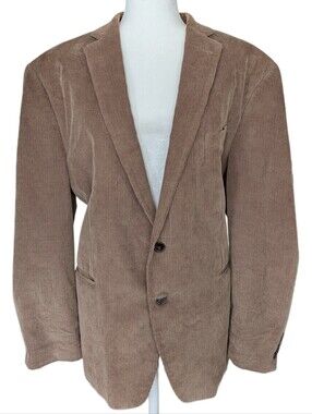 Lauren Ralph Lauren Mens Olive Green Paisley Lined Cotton Corduroy Blazer 46R